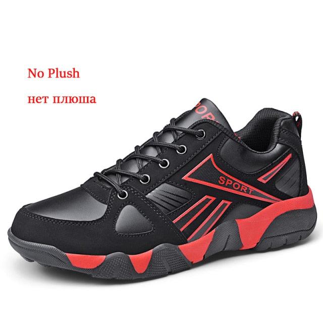 Winter Leather Sneakers Keep Warm Waterproof Mans Sneakers Work Casual Shoes Mens Autumn Anti-slip Leather Lace Up Lightweight Soft Modern Comfortable Classic Walking Sneakers Stevvex