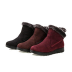 Beautiful Red Womens Ankle Boots New Fashion Waterproof Platform Winter Warm Snow Boots Outdoor Warm Mid-Calf Boot Non-Slip Water Resistant Winter Cold Weather Elegant Shoes Stevvex