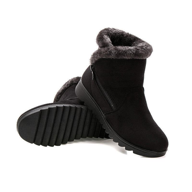 Beautiful Red Womens Ankle Boots New Fashion Waterproof Platform Winter Warm Snow Boots Outdoor Warm Mid-Calf Boot Non-Slip Water Resistant Winter Cold Weather Elegant Shoes Stevvex