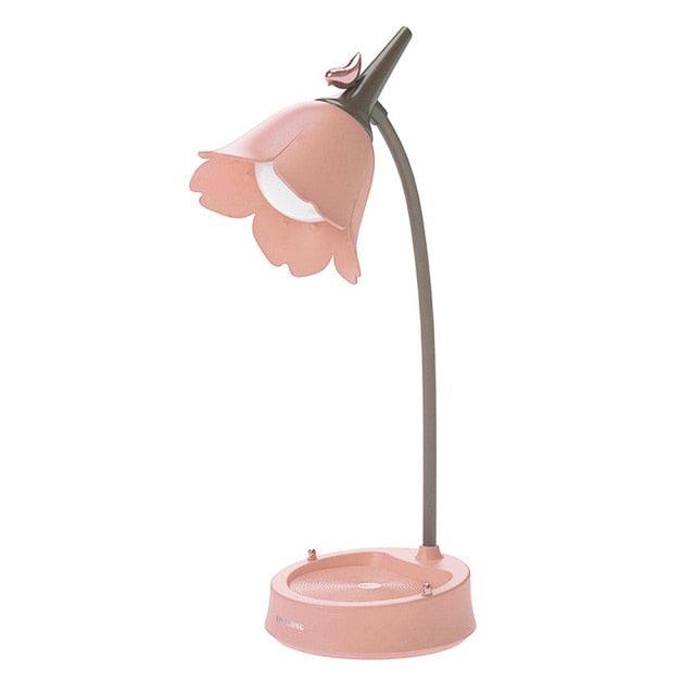 Flower LED Desk Lamp Student Bedroom Night Lamp Lighting Touch Reading Bedside Lamp Eye Protection Night Lights Table Lamp Light Cute Study Lamps for Bedroom Décor Stevvex