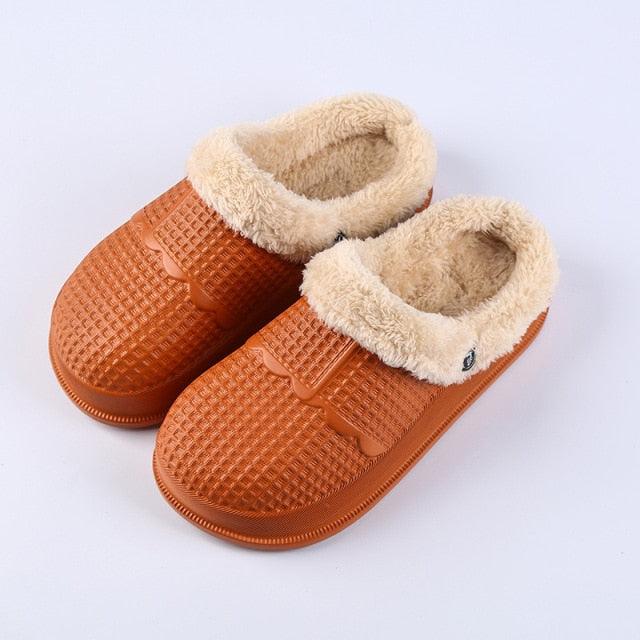 Winter Women's Slippers Warm Clogs Sandals Waterproof Slippers For Women Waterproof Slippers Fur Lined Clogs Winter Garden Shoes Warm House Family Women Shoes Stevvex