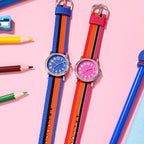 Easy To Read Quartz Watches Nylon Strap Sweat Proof Movement Analog Watch For Girls Boys Teens Minimalist Wrist Watch With Soft Band Learning Time Watch First Watch Soft Cloth Strap Stevvex