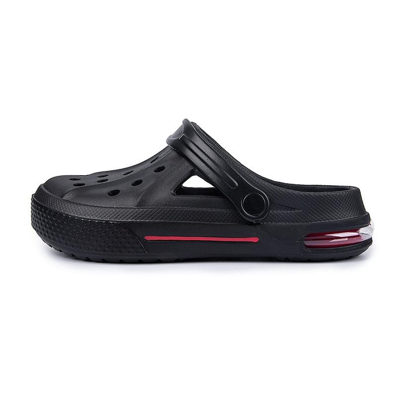 Women Sandals Summer Hole Shoes Rubber Clogs Garden Shoes Black Beach Flat Sandals Garden Shoes Sandals Lightweight Slip On Classic Adjustable Outdoor Walking Clogs Stevvex