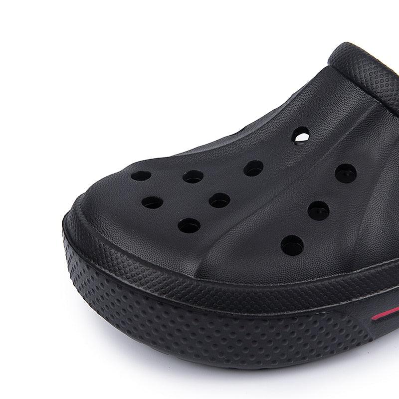 Women Sandals Summer Hole Shoes Rubber Clogs Garden Shoes Black Beach Flat Sandals Garden Shoes Sandals Lightweight Slip On Classic Adjustable Outdoor Walking Clogs Stevvex