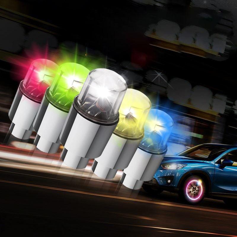 1PCS Bicycle Light Wheel Spoke Light LED Tire Valve Stem Caps Lights Waterproof Neon Light Car Cycling Bike Tyre Spoke Flash Lights Waterproof Valve Stems Caps Accessories For Men Women Stevvex