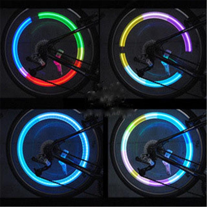 1PCS Bicycle Light Wheel Spoke Light LED Tire Valve Stem Caps Lights Waterproof Neon Light Car Cycling Bike Tyre Spoke Flash Lights Waterproof Valve Stems Caps Accessories For Men Women Stevvex