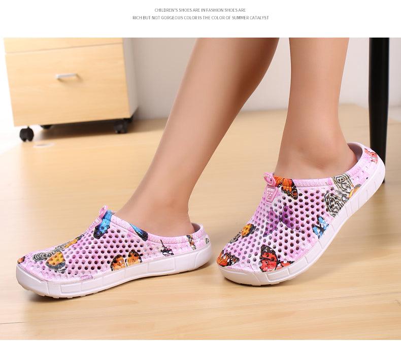 Womens Slip-On Quick Dry Water Clogs Shoes Beach Sandals Lightweight Breathable Bathroom Garden Clogs Shoes Summer Breathable Mesh Sandals Beach Footwear Anti-Slip Slippers Quick Drying Sandals Stevvex