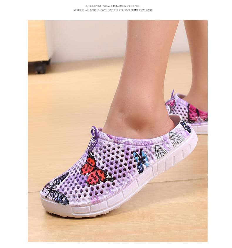 Womens Slip-On Quick Dry Water Clogs Shoes Beach Sandals Lightweight Breathable Bathroom Garden Clogs Shoes Summer Breathable Mesh Sandals Beach Footwear Anti-Slip Slippers Quick Drying Sandals Stevvex
