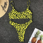 Neon Yellow Green Swimsuit Women Push Up Padded Micro Bikini Summer Beach Bathing Suit Beach Swimwear  Women's Scoop Neck Cut Out Front Lace Up Back High Cut One Piece Swimsuit Stevvex