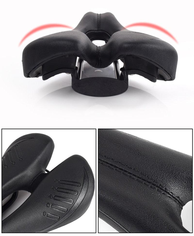 Bike Saddle Breathable Mountain Bike Seat PU Leather Bicycle Seat Cushion Sponge Filled Comfortable Cycling Saddle Replacement Soft Padded With Shock Absorbing Waterproof For Mountain Bike Road Bike Stevvex