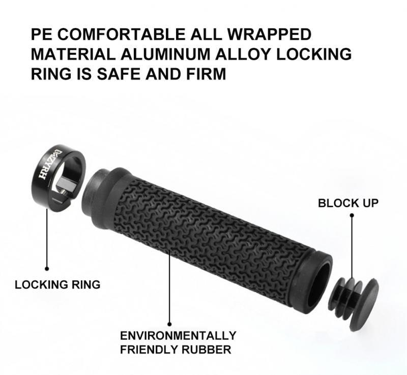 Shock Absorption Mountain Road Cycling Bike Bicycle Handlebar Cover Grips Smooth Soft Rubber Anti-slip Handle Grip Lock Bar End Premium Bike Handlebar Grips Single Lock-on Bike Grips Professional Mountain Bicycle Handlebar Locking Grips Stevvex