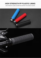 Shock Absorption Mountain Road Cycling Bike Bicycle Handlebar Cover Grips Smooth Soft Rubber Anti-slip Handle Grip Lock Bar End Premium Bike Handlebar Grips Single Lock-on Bike Grips Professional Mountain Bicycle Handlebar Locking Grips Stevvex