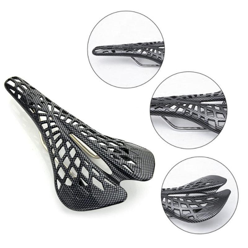 Lightweight Bicycle Front Seat Mat Bike Saddle Bicycle Seat Cushion Pad Breathable Soft Spider Web Saddle Cycling Bicycle Hollow Seat Saddle Comfy Ultra Light Mountain Bike Road Bicycle Saddle Stevvex