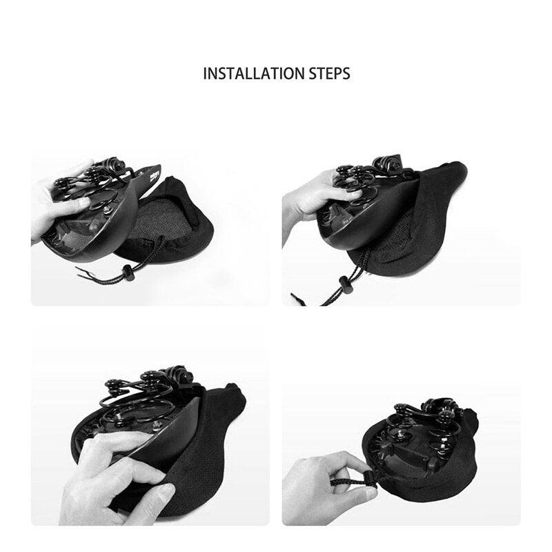 Comfortable Mountain Bike 3D Saddle Cover Thick Breathable Ultra Soft Bicycle Saddles Silicone Sponge Bike Seat Cushion Bicycle Exercise Bike Seat Pad Comfort Road Bicycle Seat Covers Spin Bike Cycling Seat Cushions Indoor Outdoor Saddle For Men Stevvex