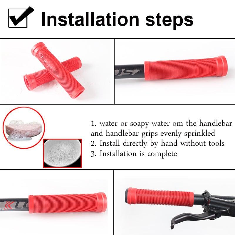 Silicone Bicycle Grips Road Bike Handlebar Grip With Rubber Handle Bar End Plug Bicycle Silicone Foam Grips Memory Foam Technology And Ergonomic Design Anti-Slip Shockproof And Weather Resistant Bicycle Handles Stevvex