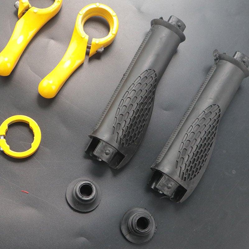 Bicycle Handlebar Rubber Grip End Cap Aluminium Alloy Lock Mountain Bike Handle Bar Grip Anti-Slip Bicycle Skid-Proof Grips Handlebar Cover Widen Holding Surface Unti-Skid Bike Grips Shockproof Handlebar Cover Ergonomic Design Stevvex