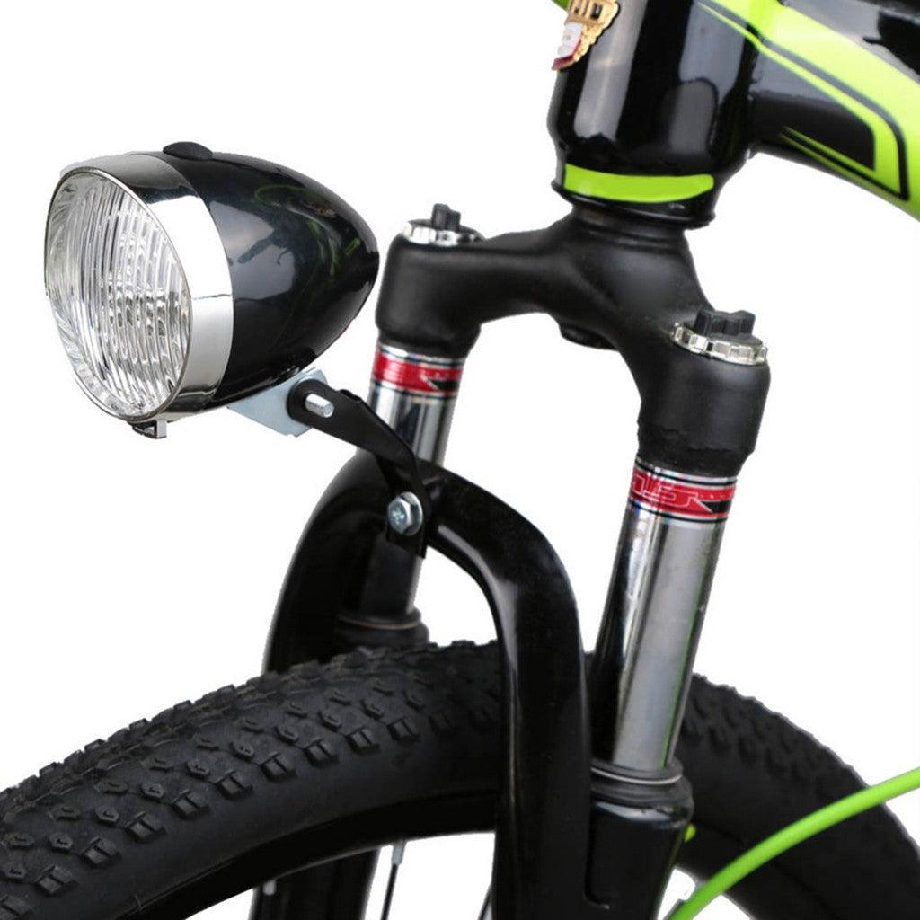 Retro Bicycle Retro Headlight Waterproof Perspective Strong Body Warning Safety Headlight Classical Cool Silver/Black Cycling Bicycle Headlight Retro Front Vintage Bike Light Night Riding Safety Head Lamp Stevvex