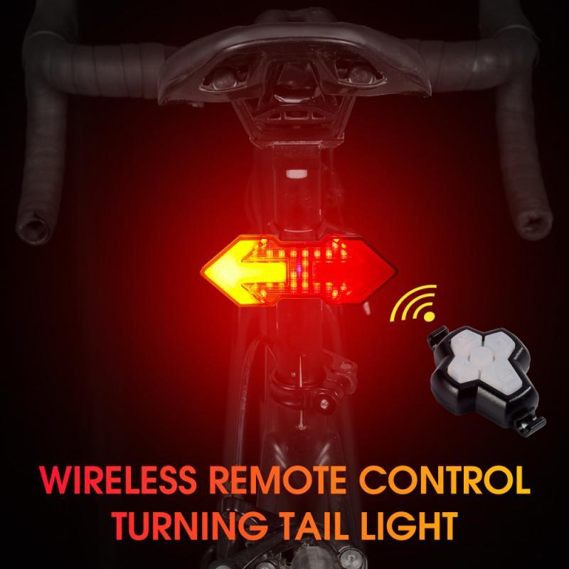 Rechargeable Bike Tail Light Turn Signals Wireless Remote Control Mountain Smart Bike Taillight Waterproof Bicycle Flashing Ultra Bright Bike Light USB LED Bicycle Rear Light Waterproof Light 5 Light Mode Headlights Stevvex