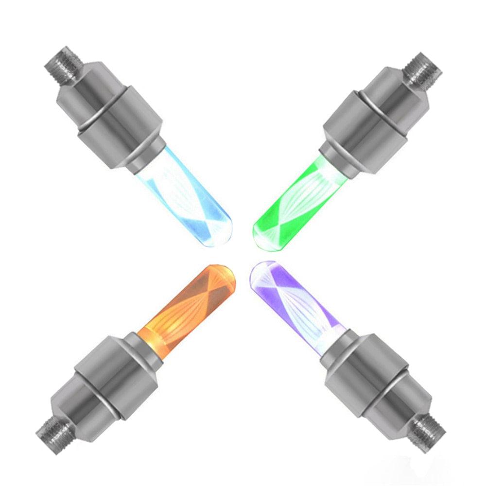LED Neon Bike Wheel Tire Light Valve Dust Cap Spoke Light For Bicycle Cycling Warning Light Bicycle Flash Cap Light Bike Tire Wheel Valve Cap For Front And Rear Wheel Bicycle Motorcycle Tire Colorful Design Stevvex
