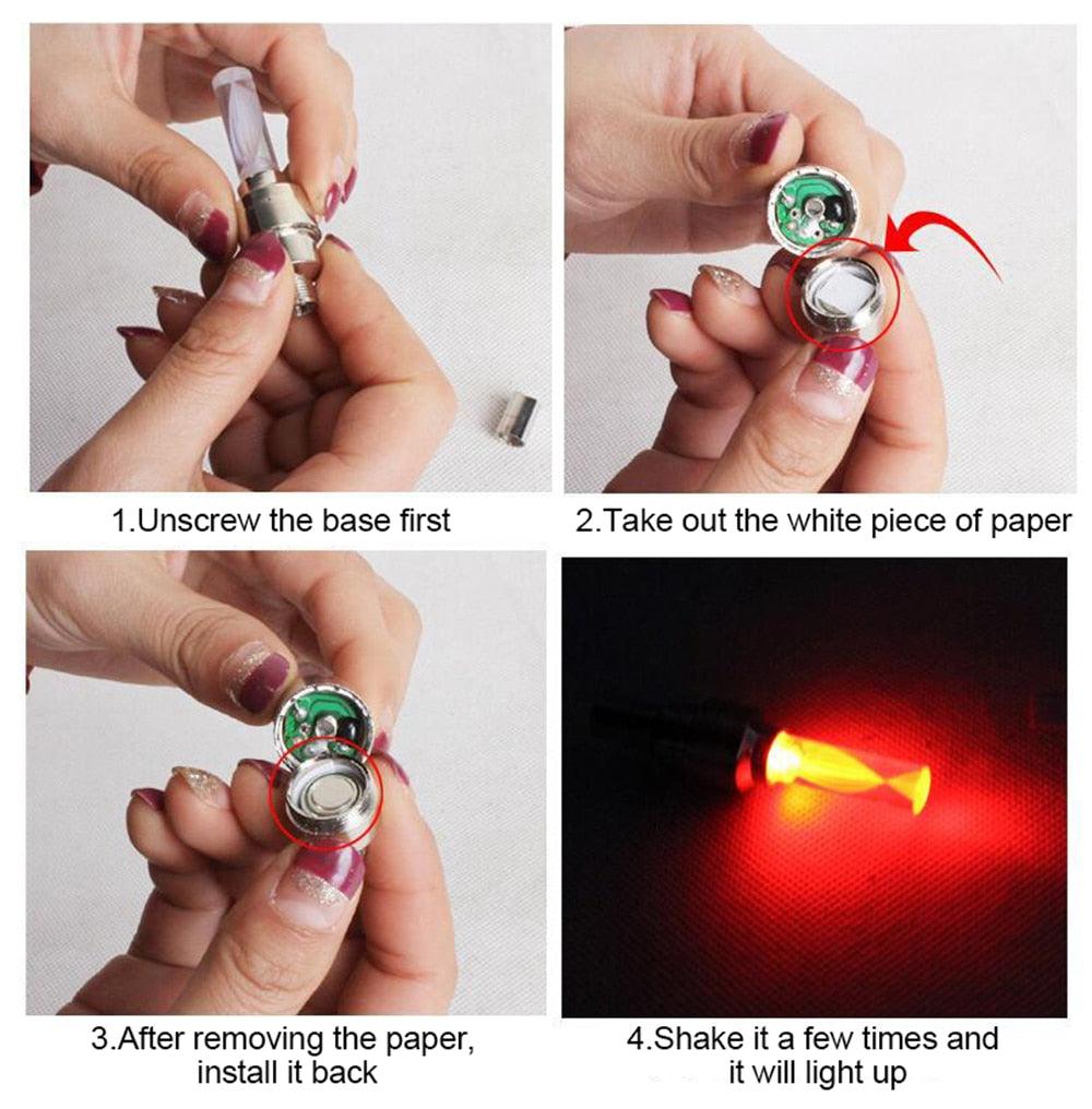 LED Neon Bike Wheel Tire Light Valve Dust Cap Spoke Light For Bicycle Cycling Warning Light Bicycle Flash Cap Light Bike Tire Wheel Valve Cap For Front And Rear Wheel Bicycle Motorcycle Tire Colorful Design Stevvex