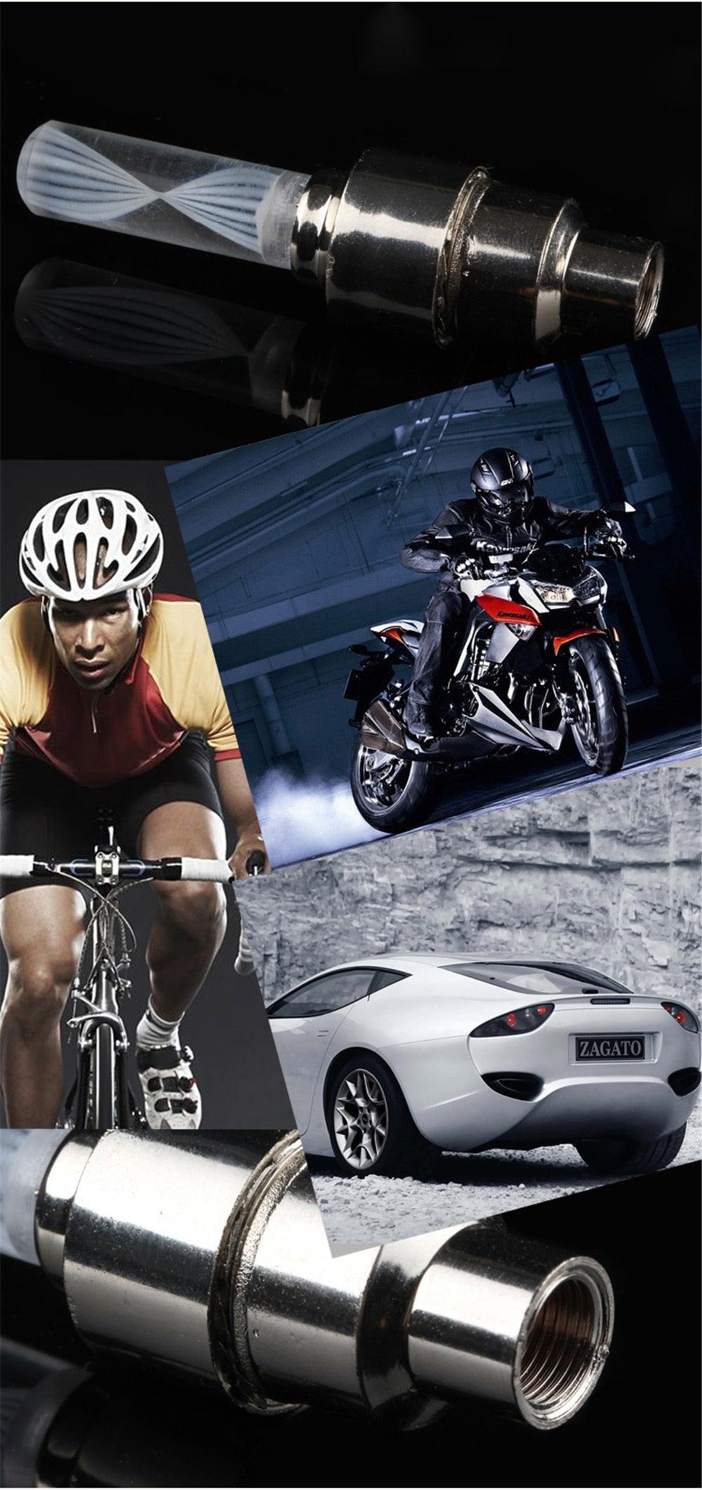 LED Neon Bike Wheel Tire Light Valve Dust Cap Spoke Light For Bicycle Cycling Warning Light Bicycle Flash Cap Light Bike Tire Wheel Valve Cap For Front And Rear Wheel Bicycle Motorcycle Tire Colorful Design Stevvex