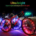 Waterproof LED Bike Wheel Light  Bicycle Spoke Light Bicycle Tire Light Strips Cycling Safety Warning Lamp Bike Wheel Lights  Safety Warning Tire Strip Light For Night Riding Glow Light Fun Safety Light Bike Accessories For Kids Stevvex