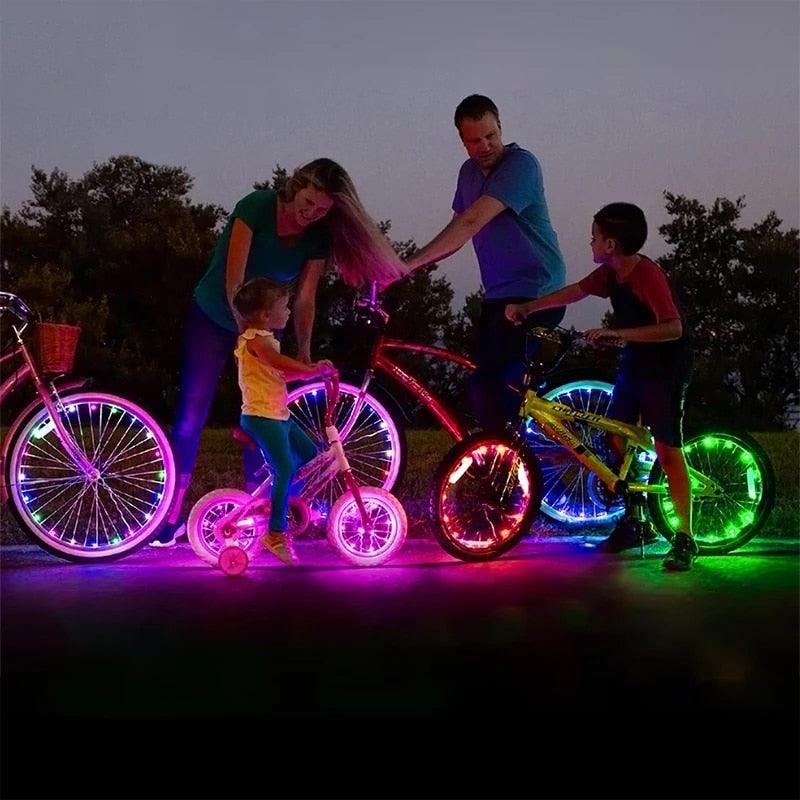 Waterproof LED Bike Wheel Light  Bicycle Spoke Light Bicycle Tire Light Strips Cycling Safety Warning Lamp Bike Wheel Lights  Safety Warning Tire Strip Light For Night Riding Glow Light Fun Safety Light Bike Accessories For Kids Stevvex