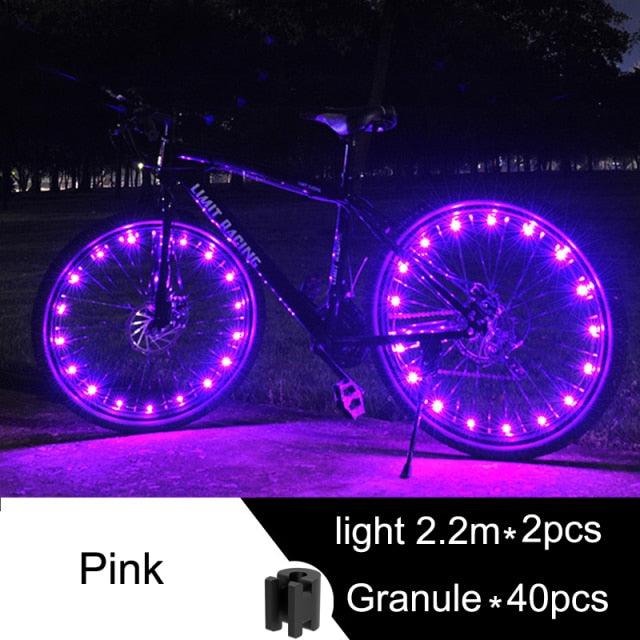 Waterproof LED Bike Wheel Light  Bicycle Spoke Light Bicycle Tire Light Strips Cycling Safety Warning Lamp Bike Wheel Lights  Safety Warning Tire Strip Light For Night Riding Glow Light Fun Safety Light Bike Accessories For Kids Stevvex