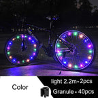 Waterproof LED Bike Wheel Light  Bicycle Spoke Light Bicycle Tire Light Strips Cycling Safety Warning Lamp Bike Wheel Lights  Safety Warning Tire Strip Light For Night Riding Glow Light Fun Safety Light Bike Accessories For Kids Stevvex