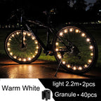 Waterproof LED Bike Wheel Light  Bicycle Spoke Light Bicycle Tire Light Strips Cycling Safety Warning Lamp Bike Wheel Lights  Safety Warning Tire Strip Light For Night Riding Glow Light Fun Safety Light Bike Accessories For Kids Stevvex