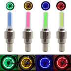 2PCS Ultralight Bike Valve Cap Light Road Bike LED Light Tire Valve Caps Wheel Spokes Light Bike Flash Tyre Wheel Cap Lights Bike Valve Neon Lights Colorful Night LED Tire Lights Stevvex