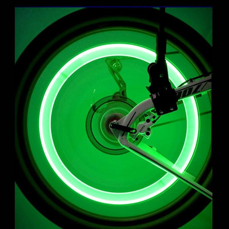 2PCS Ultralight Bike Valve Cap Light Road Bike LED Light Tire Valve Caps Wheel Spokes Light Bike Flash Tyre Wheel Cap Lights Bike Valve Neon Lights Colorful Night LED Tire Lights Stevvex