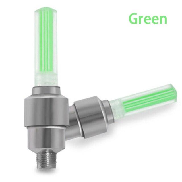 2PCS Ultralight Bike Valve Cap Light Road Bike LED Light Tire Valve Caps Wheel Spokes Light Bike Flash Tyre Wheel Cap Lights Bike Valve Neon Lights Colorful Night LED Tire Lights Stevvex