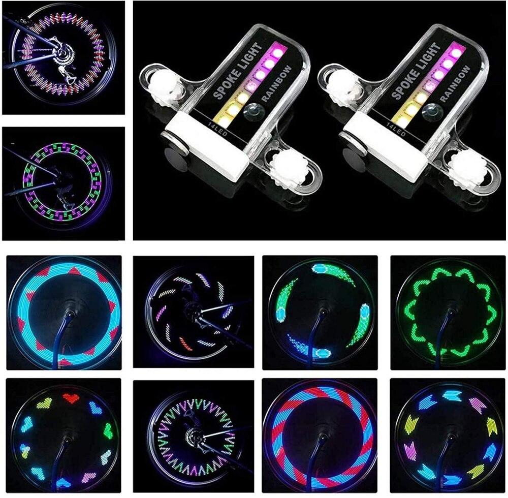 1PC Bike Spoke Light Mini LED Bicycle Wheel Decorative Tire Valve Caps Lamp Cycling Warning Lights LED Bicycle Wheel Lights Neon Flashing Lamp Glow In The Dark Cool Safe Accessories Stevvex