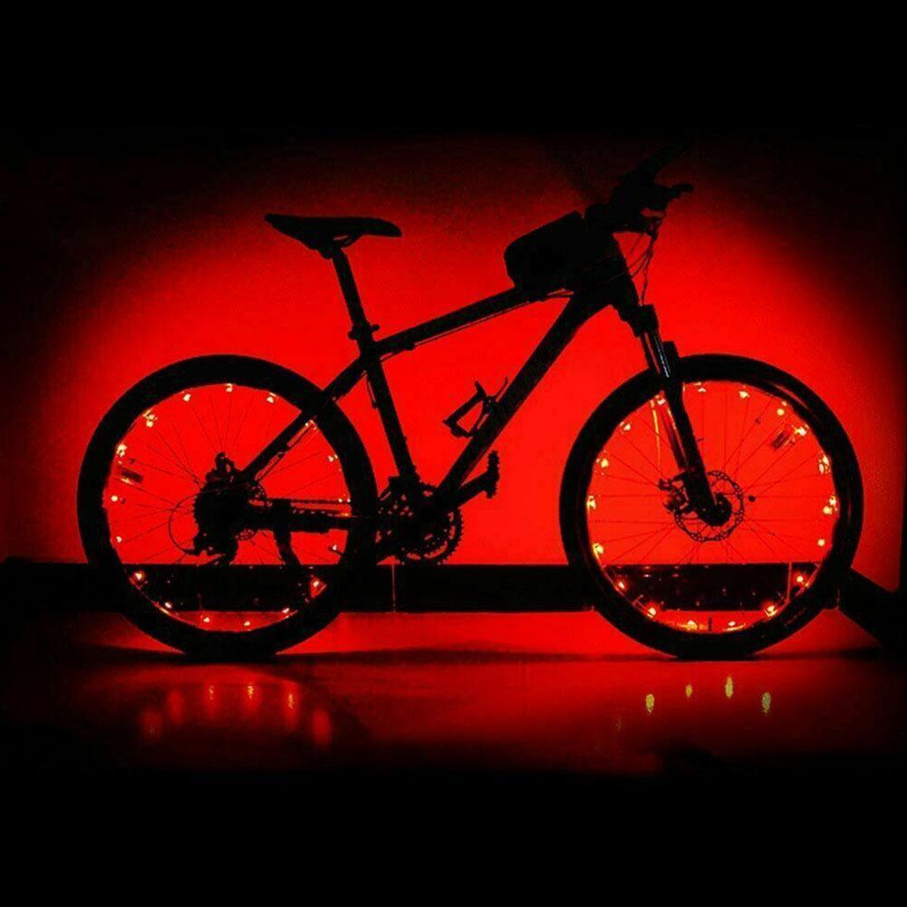 20 LED Bike Cycling Rim Lights Wheel Spoke Light String Strip Lamps Waterproof Bicycle Light Decoration Accessories Waterproof LED Bike Spoke Lights For Adult Bike Beautiful Night Bike Decoration Stevvex