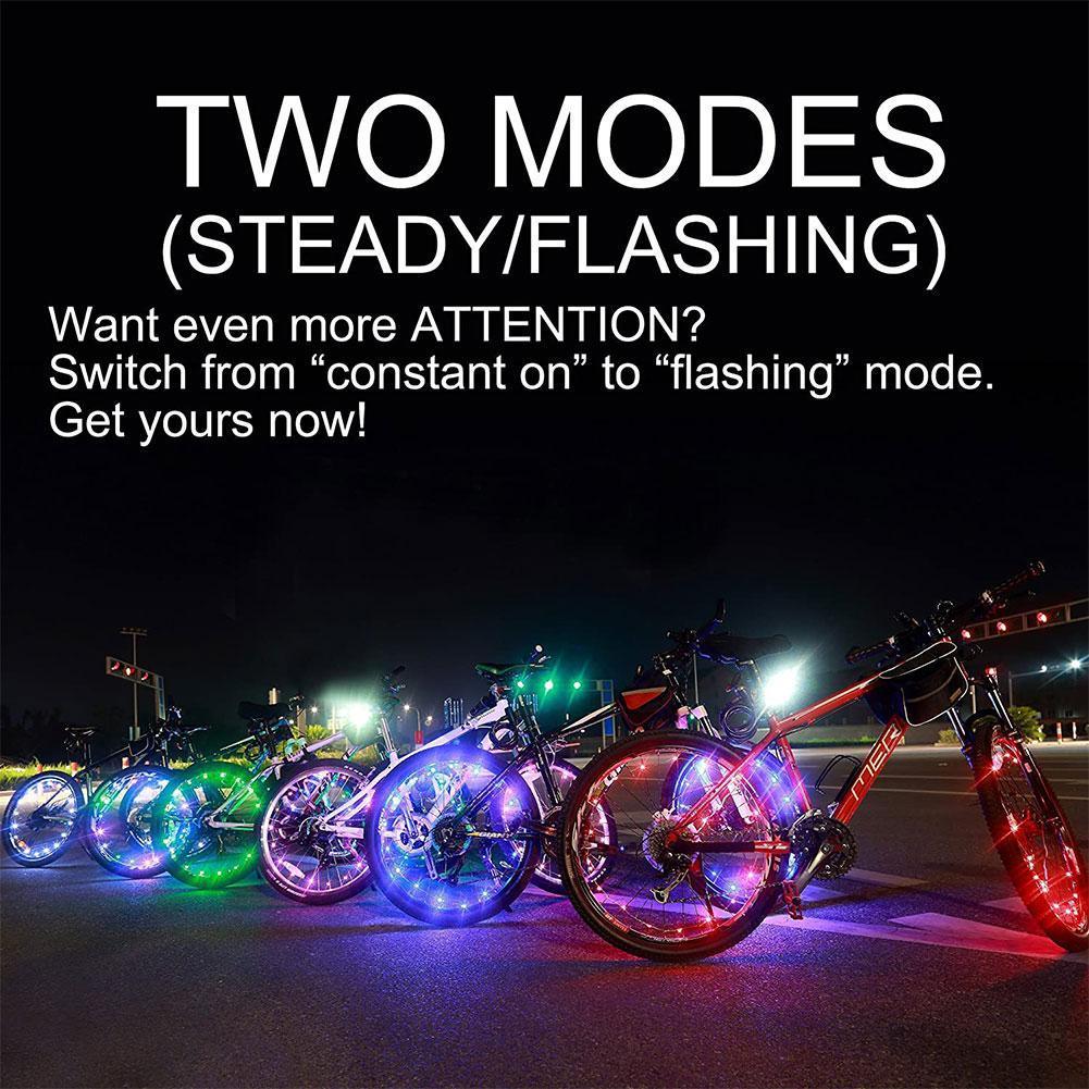 20 LED Bike Cycling Rim Lights Wheel Spoke Light String Strip Lamps Waterproof Bicycle Light Decoration Accessories Waterproof LED Bike Spoke Lights For Adult Bike Beautiful Night Bike Decoration Stevvex
