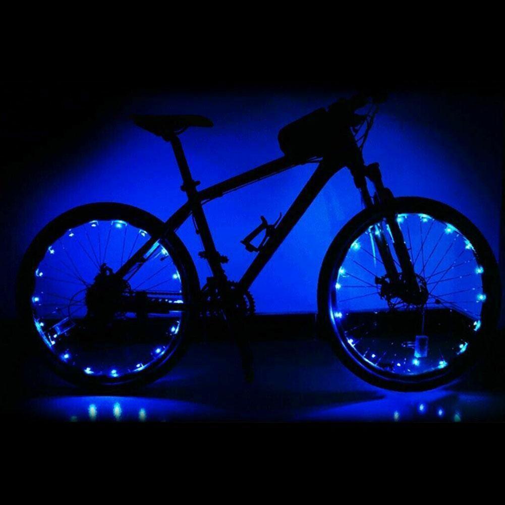 20 LED Bike Cycling Rim Lights Wheel Spoke Light String Strip Lamps Waterproof Bicycle Light Decoration Accessories Waterproof LED Bike Spoke Lights For Adult Bike Beautiful Night Bike Decoration Stevvex
