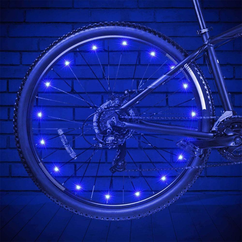20 LED Bike Cycling Rim Lights Wheel Spoke Light String Strip Lamps Waterproof Bicycle Light Decoration Accessories Waterproof LED Bike Spoke Lights For Adult Bike Beautiful Night Bike Decoration Stevvex
