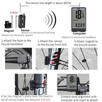 Wired Bicycle Computer Waterproof Backlight Bike Cycling Odometer Stopwatch Speedometer Watch LED Digital Bicycle Speedometer Odometer Wireless Bicycle Computer With Backlight Waterproof LCD Display And Multi-Functional