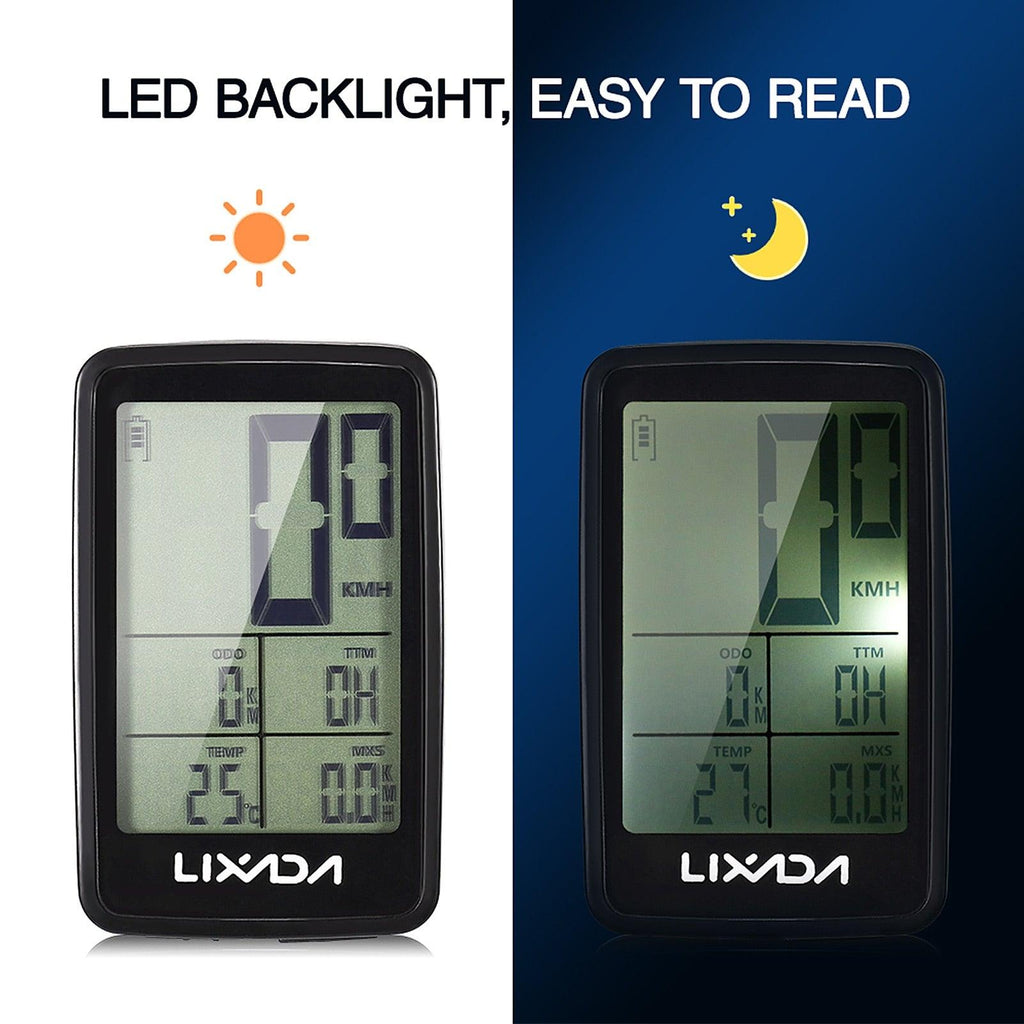 Speedometer LCD Digital Display Rechargeable Wireless Bike Cycling Computer Waterproof Riding Bike Accessories Waterproof Bicycle Speedometer With LCD Backlight Display Cycling Computer