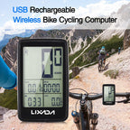 Speedometer LCD Digital Display Rechargeable Wireless Bike Cycling Computer Waterproof Riding Bike Accessories Waterproof Bicycle Speedometer With LCD Backlight Display Cycling Computer