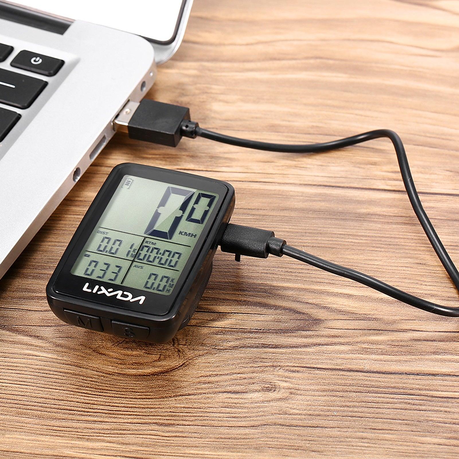Speedometer LCD Digital Display Rechargeable Wireless Bike Cycling Computer Waterproof Riding Bike Accessories Waterproof Bicycle Speedometer With LCD Backlight Display Cycling Computer