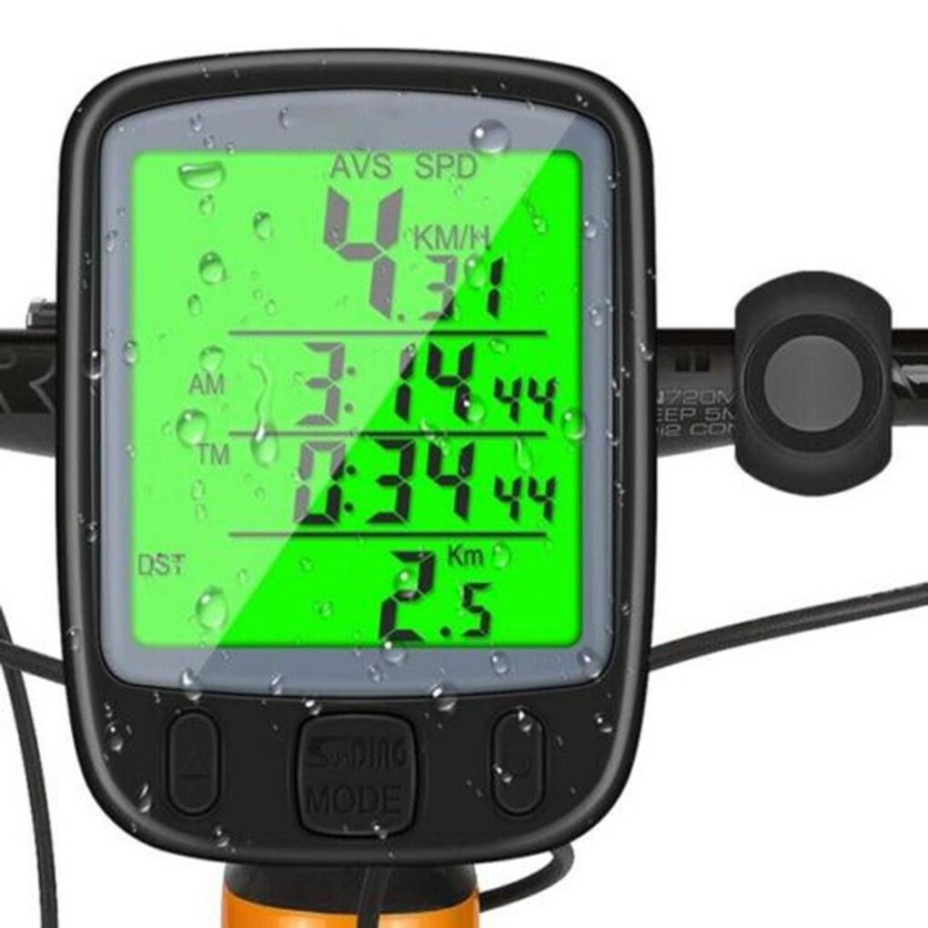 LCD Digital Bicycle Computer Waterproof Cycle Bike Stopwatch Wire Odometer Speedometer Automatic Wake-Up Cycling Computer LCD Backlight  Displays Cycling Accessories Accurate Speed Tracking Stevvex