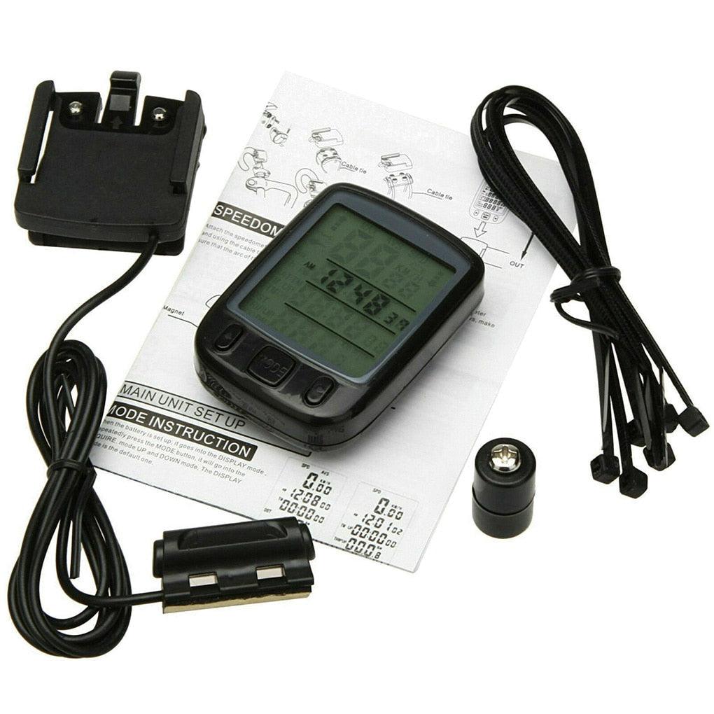 LCD Digital Bicycle Computer Waterproof Cycle Bike Stopwatch Wire Odometer Speedometer Automatic Wake-Up Cycling Computer LCD Backlight  Displays Cycling Accessories Accurate Speed Tracking Stevvex