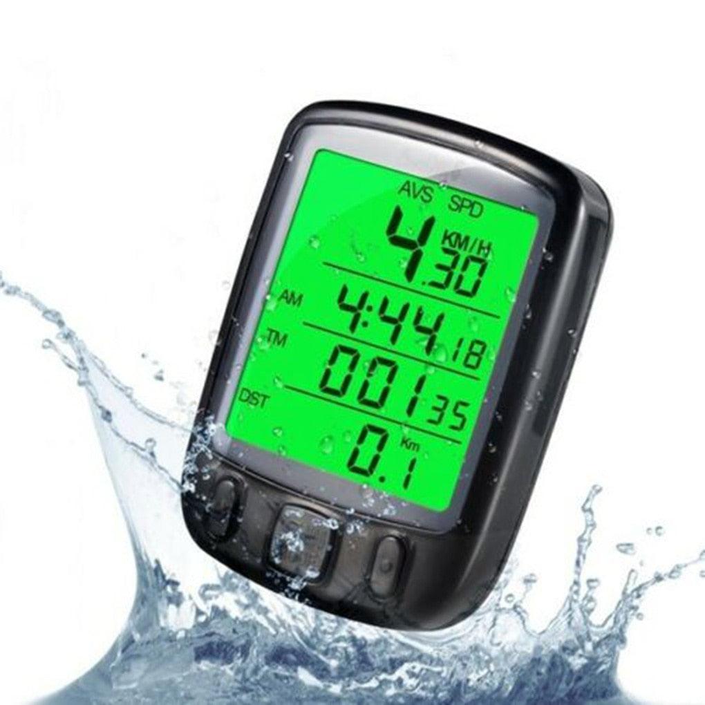 LCD Digital Bicycle Computer Waterproof Cycle Bike Stopwatch Wire Odometer Speedometer Automatic Wake-Up Cycling Computer LCD Backlight  Displays Cycling Accessories Accurate Speed Tracking Stevvex