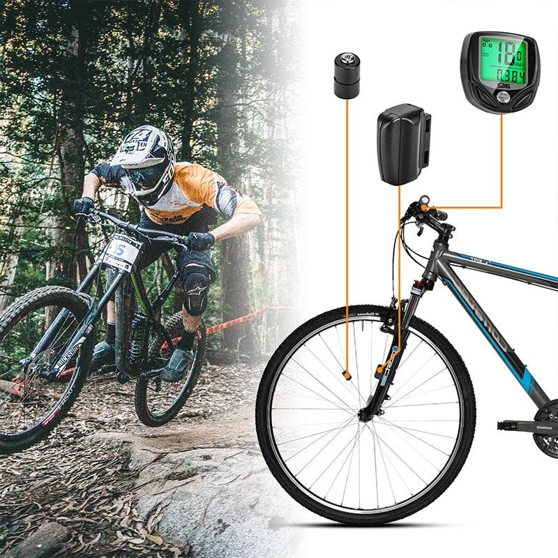 Bike Computer Wireless Waterproof Bicycle Computer 16 Functions Speed Cycle Speedometer Waterproof Wireless Bicycle Bike Computer And Cycling Odometer With Multi-Function LCD Backlight Display Stevvex