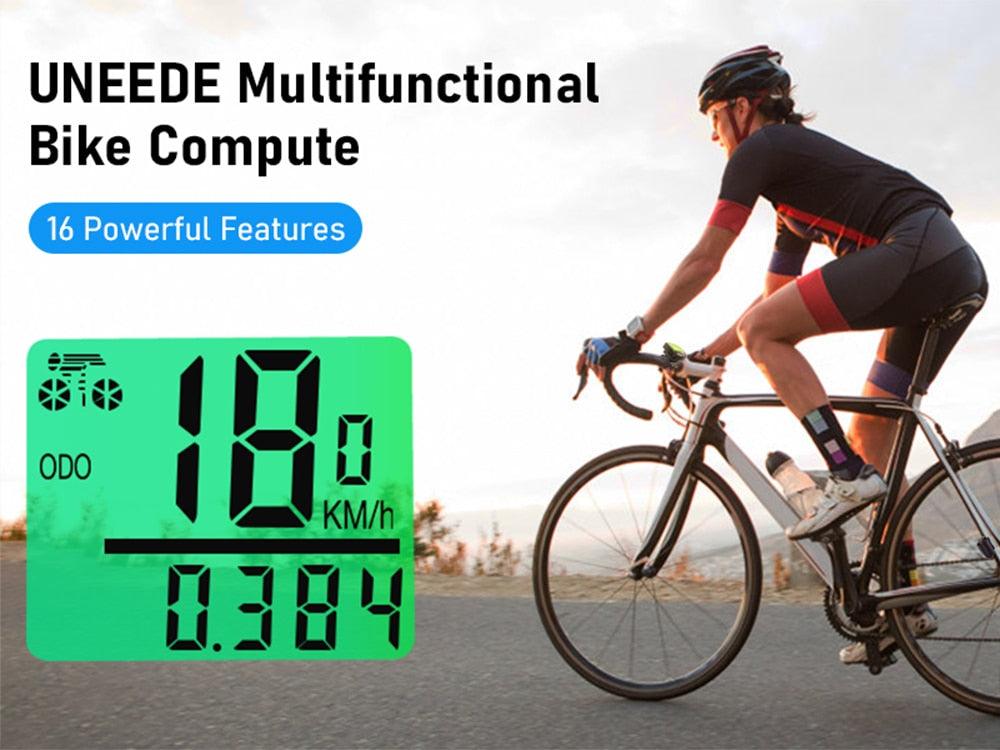 Bike Computer Wireless Waterproof Bicycle Computer 16 Functions Speed Cycle Speedometer Waterproof Wireless Bicycle Bike Computer And Cycling Odometer With Multi-Function LCD Backlight Display Stevvex