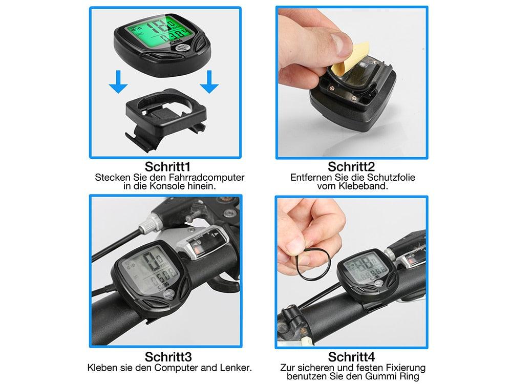 Bike Computer Wireless Waterproof Bicycle Computer 16 Functions Speed Cycle Speedometer Waterproof Wireless Bicycle Bike Computer And Cycling Odometer With Multi-Function LCD Backlight Display Stevvex