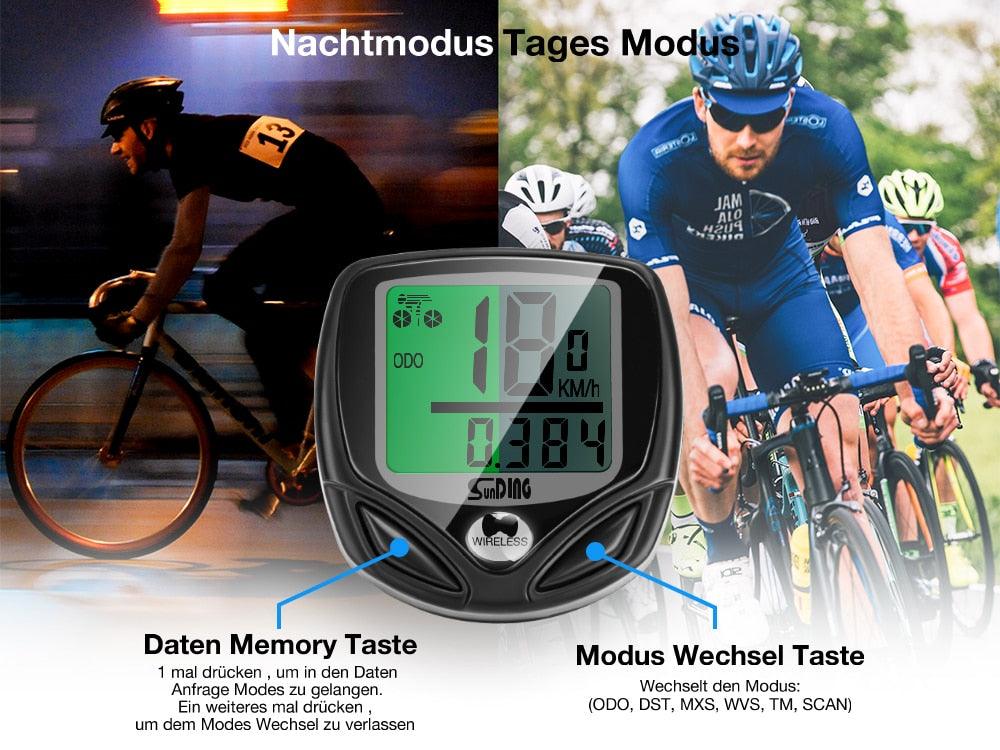 Bike Computer Wireless Waterproof Bicycle Computer 16 Functions Speed Cycle Speedometer Waterproof Wireless Bicycle Bike Computer And Cycling Odometer With Multi-Function LCD Backlight Display Stevvex
