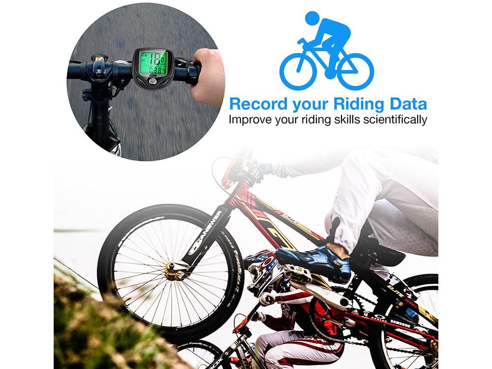 Bike Computer Wireless Waterproof Bicycle Computer 16 Functions Speed Cycle Speedometer Waterproof Wireless Bicycle Bike Computer And Cycling Odometer With Multi-Function LCD Backlight Display Stevvex
